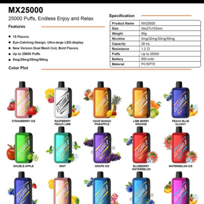 2025 Elfworld Mx25000 Engangs-vape med frugtsmag