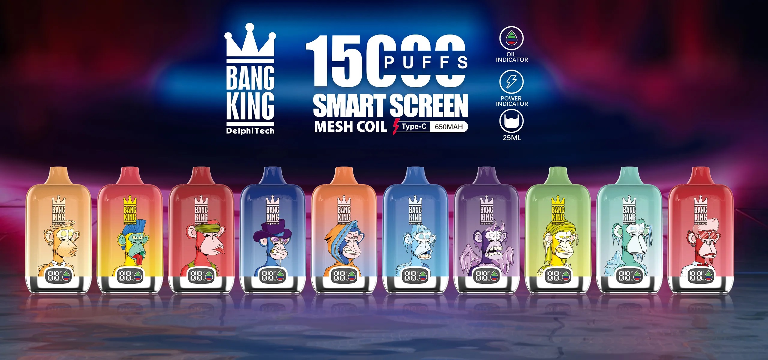 Bang King Digital Box 15000 Puffs | Display 10 Flavours | VapeU.de