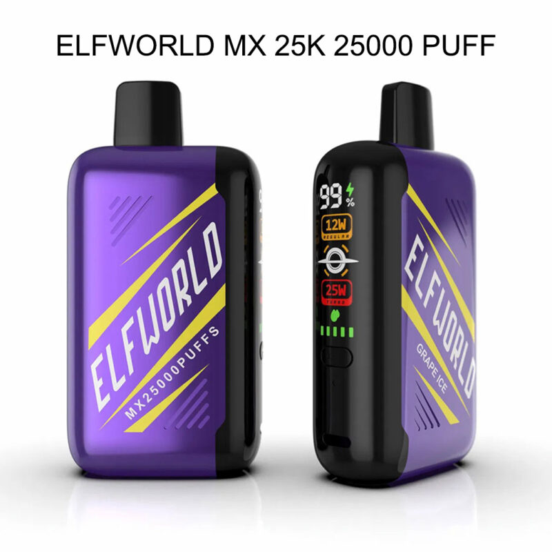 Grape Ice Elfworld Mx25000 Puffs Engrospris 1001TP79Høj kvalitet Grape Ice Elfworld Mx25000 Puffs Engrospris 1001TP79Høj kvalitet
