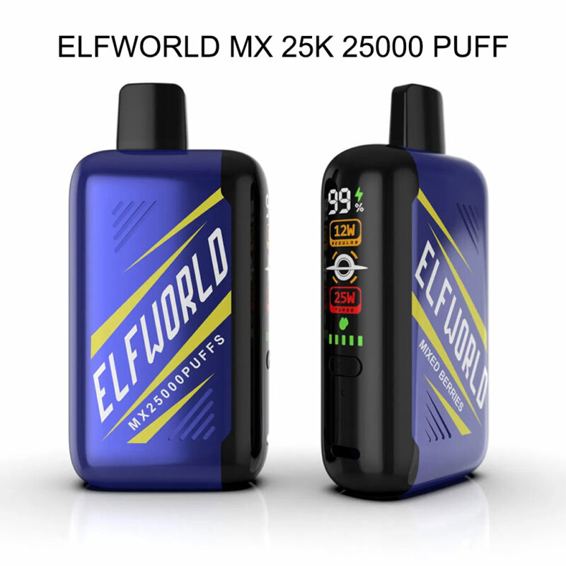 Peach Blue Slushy Elfworld MX 25000 Dual Mesh LCD-belysning Peach Blue Slushy Elfworld MX 25000 Dual Mesh LCD-belysning