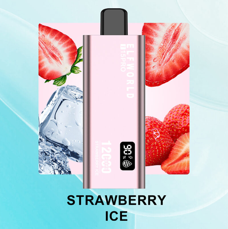 STRAWBERRY ICE Elfworld i15 PRO 12000 PUFF STRAWBERRY ICE Elfworld i15 PRO 12000 PUFF