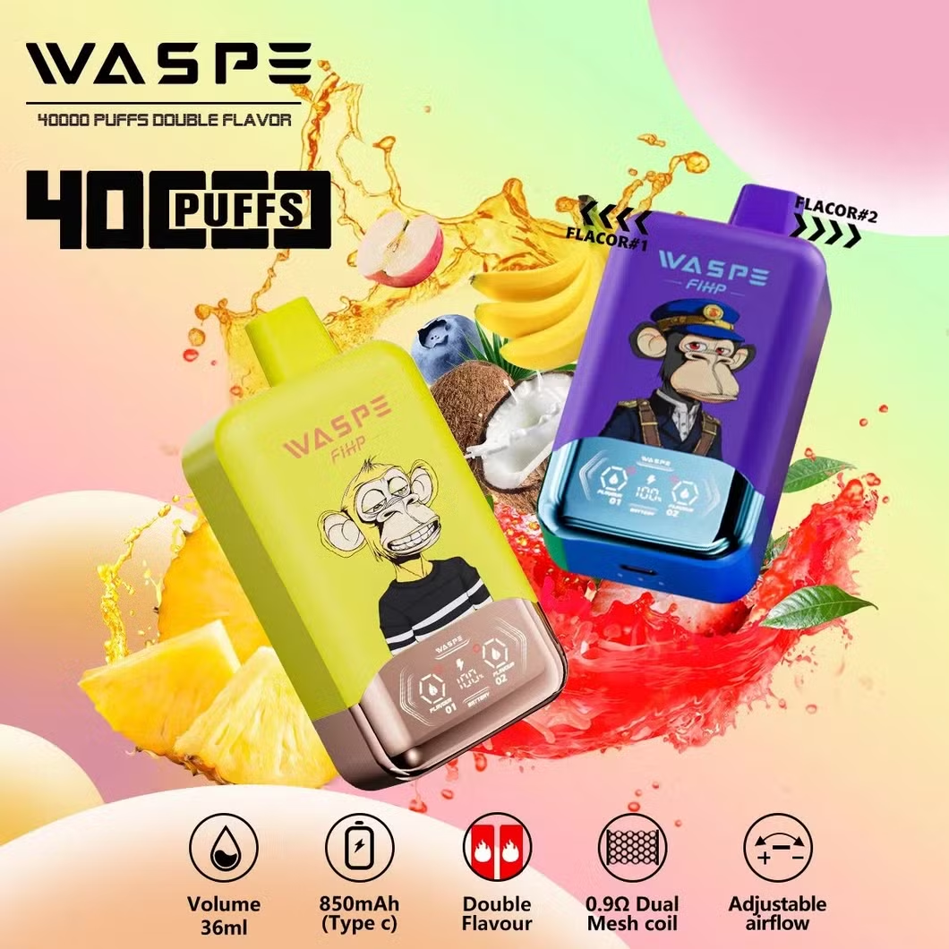 e zigarette 40000 züge Vape Mit 2 Geschmäckern Einweg E Zigarette WASPE Fihp 40000 Züge Vape  Doppelter Geschmack main image 1