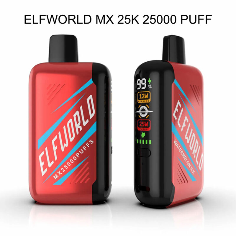 Vandmelon Ice Engangsdampere Elfworld MX25000 Puffs God smag Vandmelon Ice Engangsdampere Elfworld MX25000 Puffs God smag