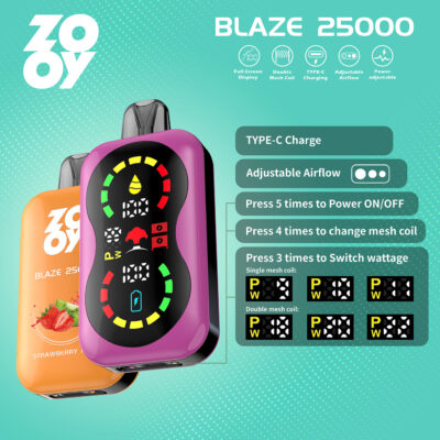Zooy blaze 25000 25k puff engangs-dampere
