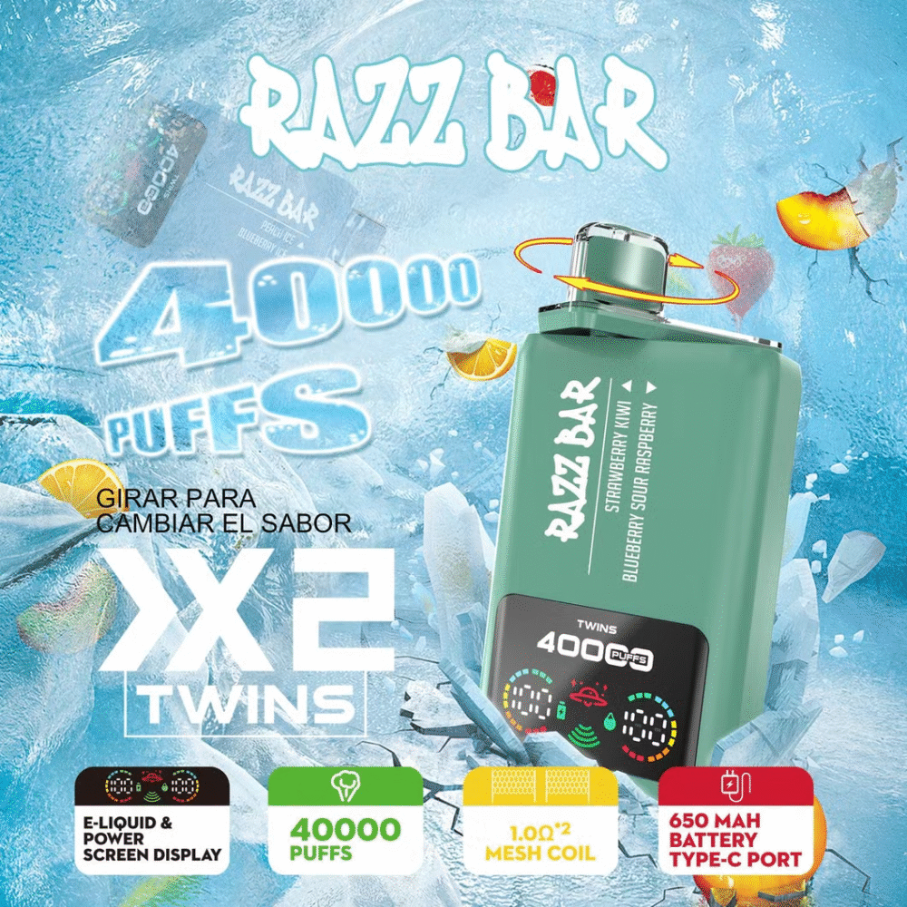 Razzbar Razz Bar 40000 pust | dobbelt smagsafbryder | 40k pust engangs e-cigaret