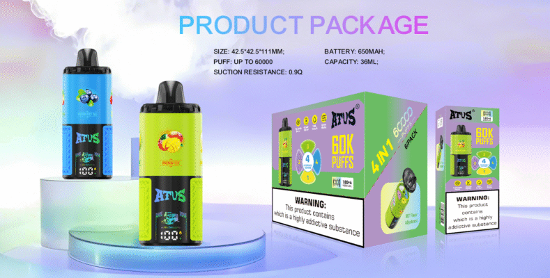 ATVS 60000 Puffs: 4-in-1 disposable vape 60k puffs 4 flavours