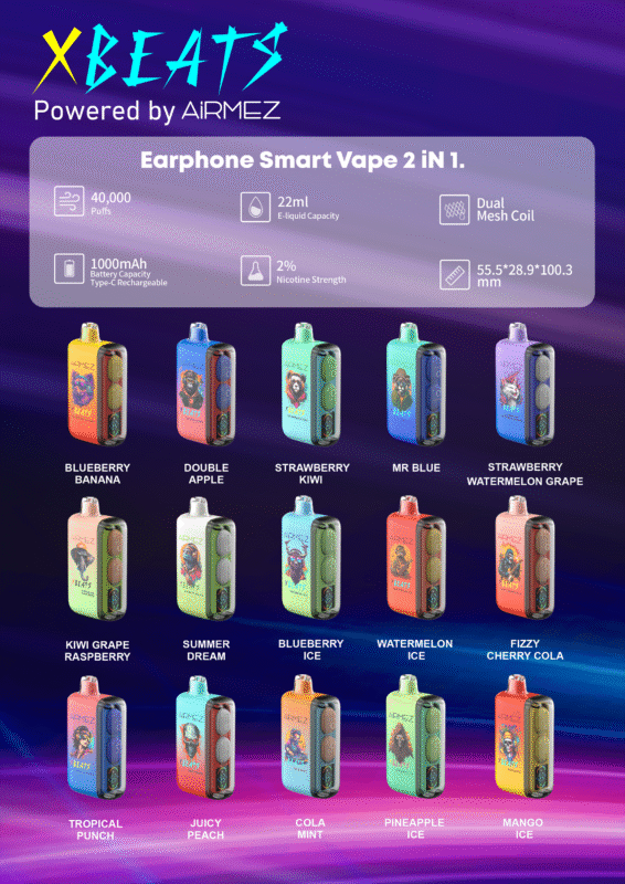 Airmez Xbeats 40000 puff flavors Airmez Xbeats 40000 puff flavors