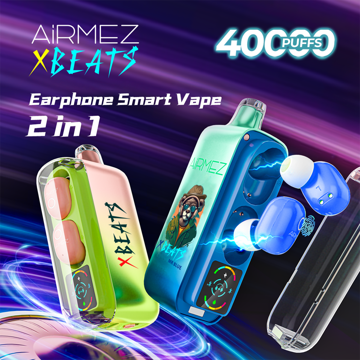 vapes 40000 züge WASPE FIHP 40000 40K Puffs Doppelter Geschmack Einweg-Vape-Pen 2% 5%  Nikotin 16Geschmäcker LCD-Display Direkt ab Werk main image 1