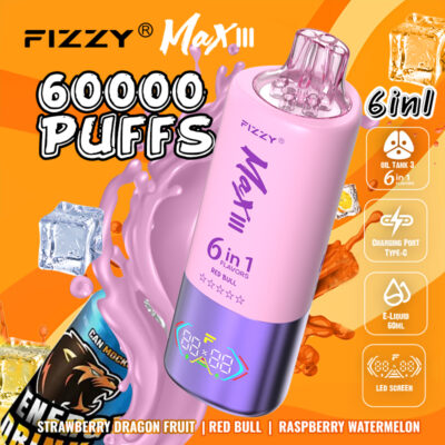 fizzy max iii 60000 pufů jahoda dračí ovoce red bull malina meloun