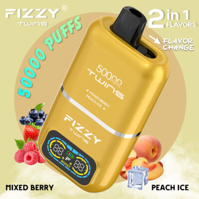 fizzy twins 50000 50k puffs mixed berry peach ice