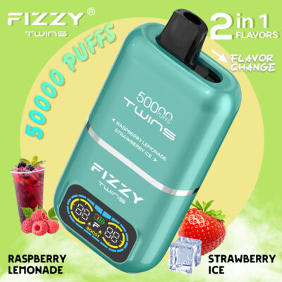 fizzy twins 50000 50k puffs raspberry lemonade strawberry ice cream