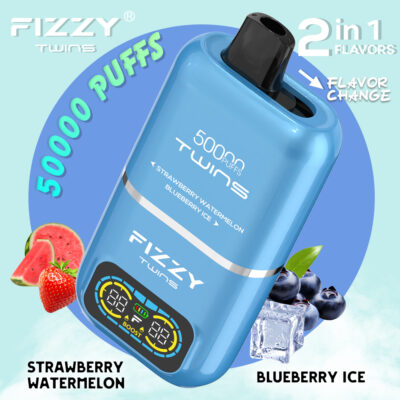 fizzy twins 50000 50k puffs strawberry watermelon blueberry ice cream