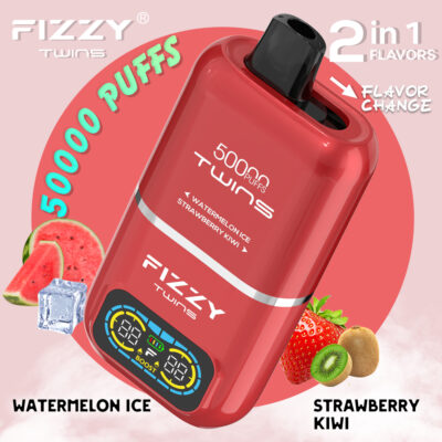 fizzy twins 50000 50k puffs watermelon ice strawberry kiwi