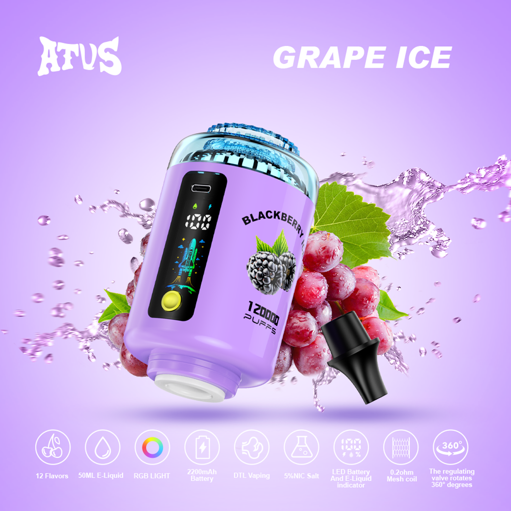 GRAPE ICE ATVS E HOOKAH 120K Puffs