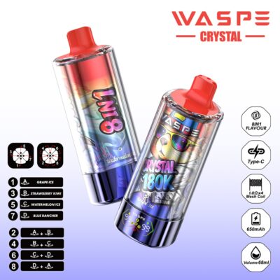 Grape Ice & Strawberry Kiwi & Watermelon Ice & Blue Rancher WASPE Crystal 180K