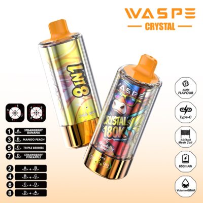 Strawberry Banana & Mango Peach & Triple Berries & Strawberry Pineapple WASPE Crystal 180K