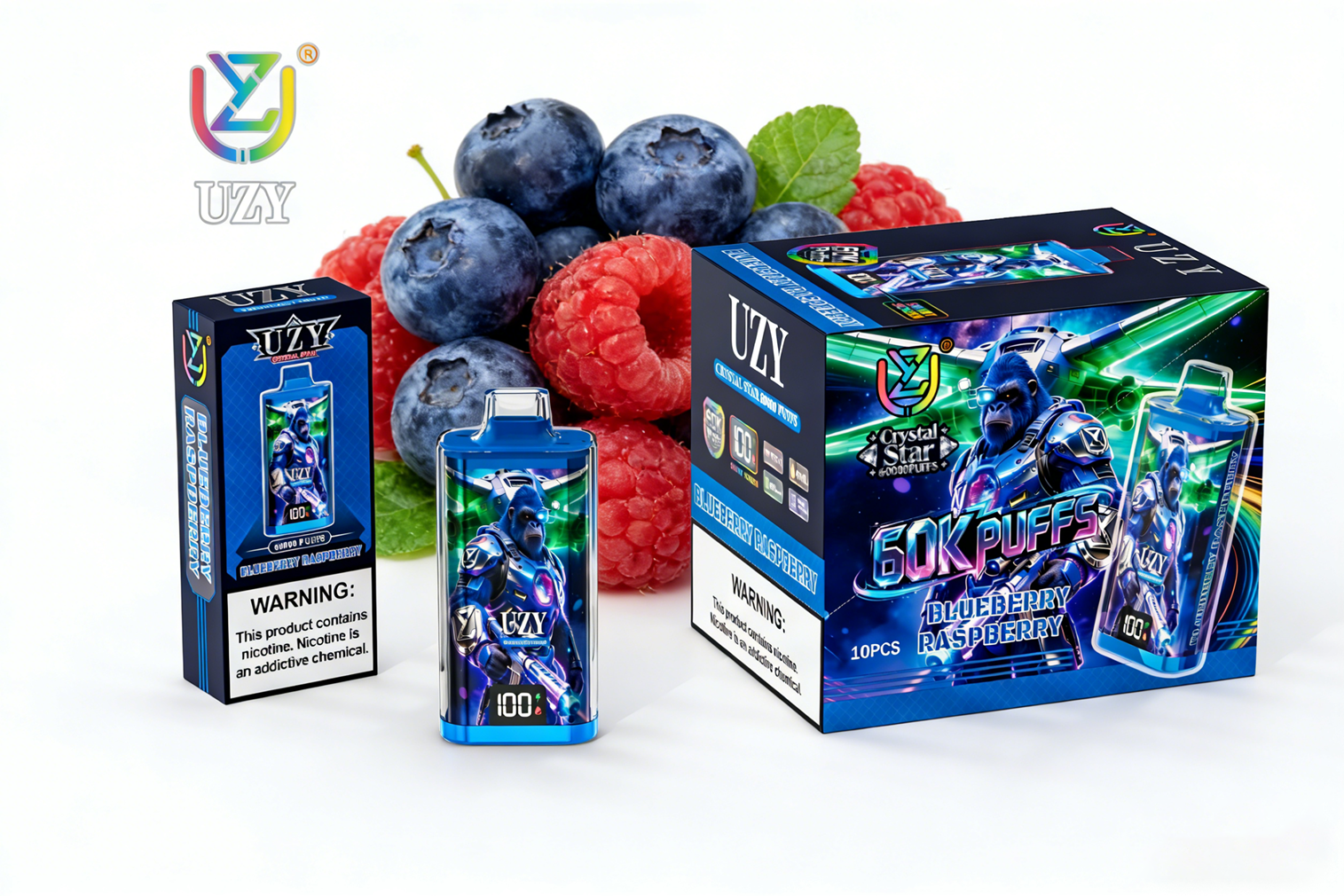UZY Crystal Star 60000 Puffs Blueberry Raspberry