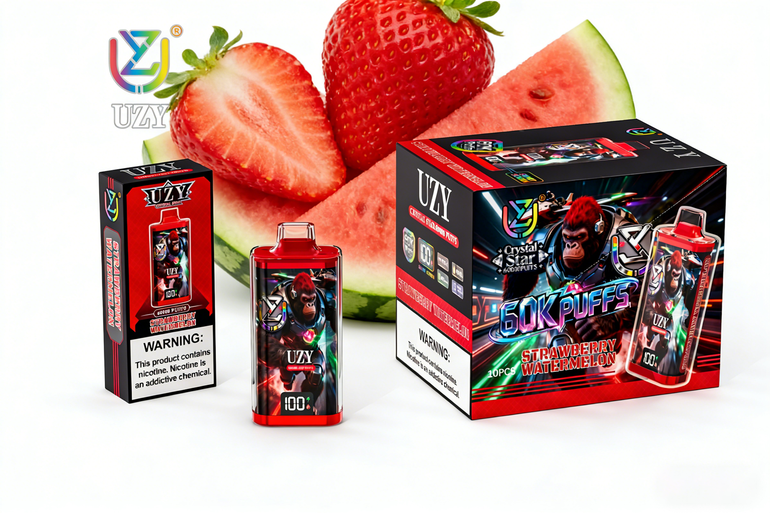 UZY Crystal Star 60000 Puffs Strawberry Watermelon