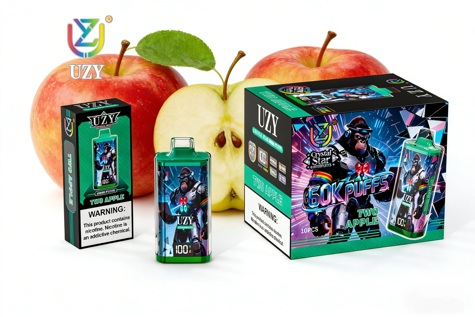 UZY Crystal Star 60000 Puffs Two Apple