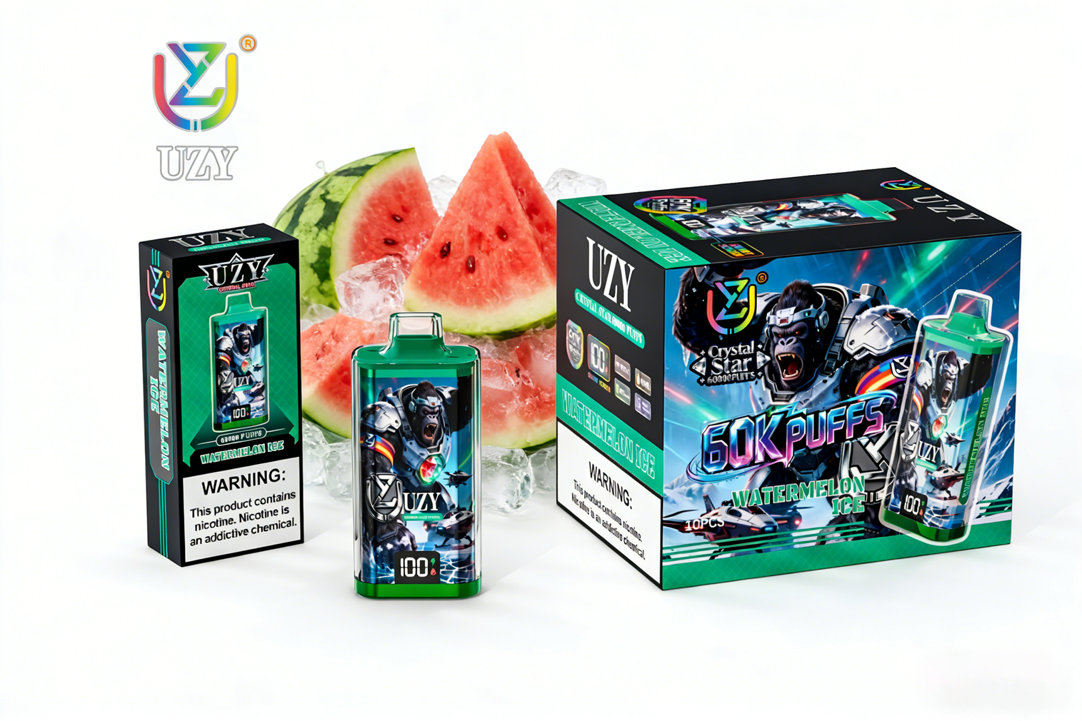 UZY Crystal Star 60000 Puffs Watermelon Ice