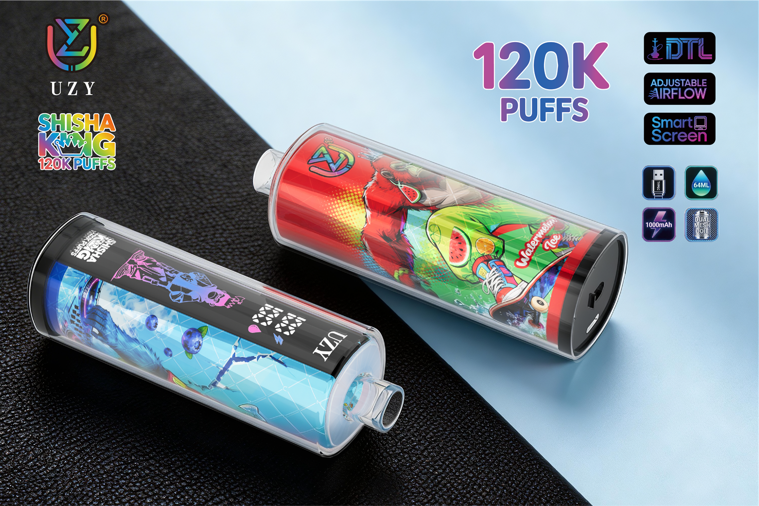 UZY Shisha Hookah King 120K Puffs Banner