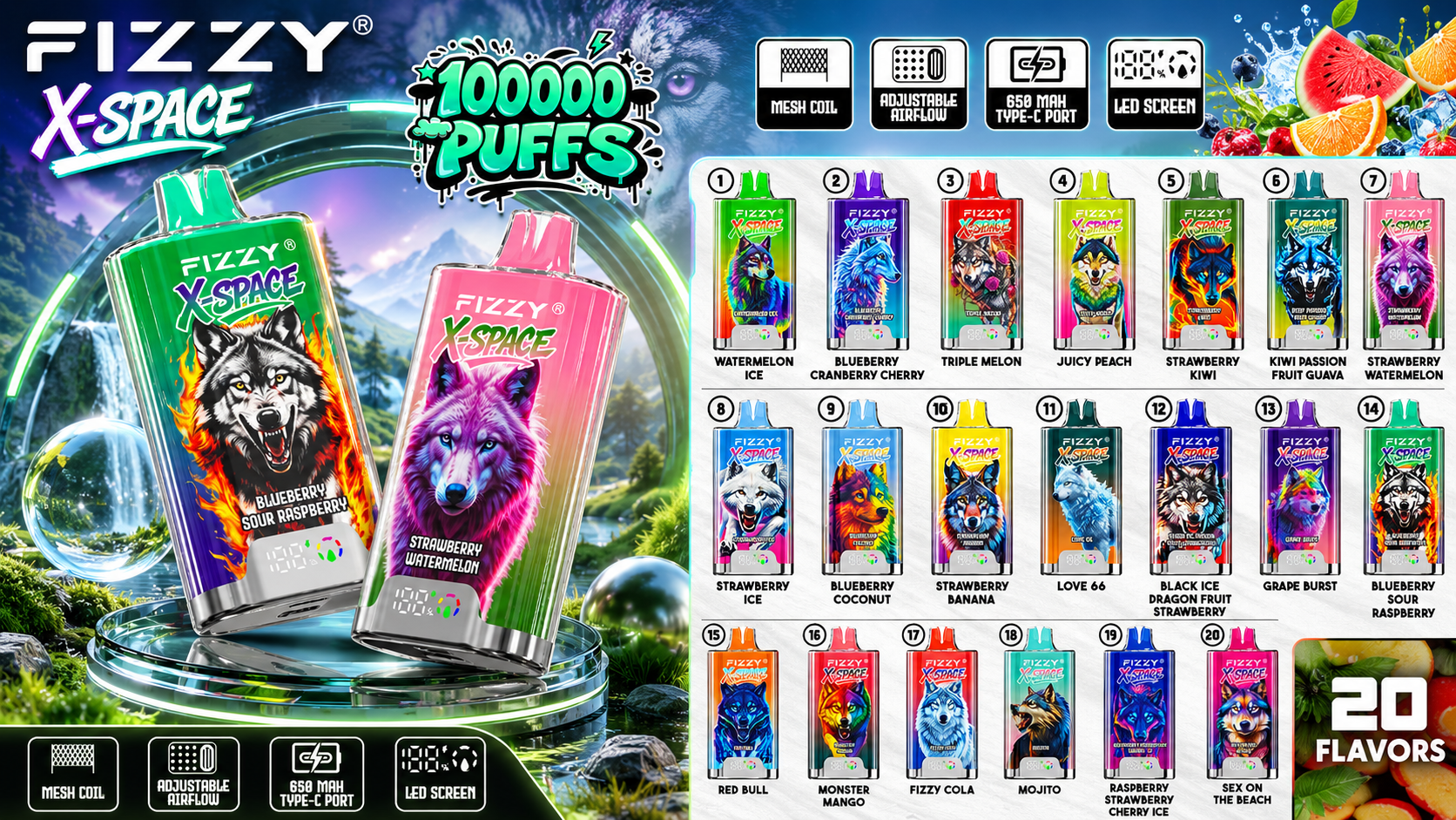 Fizzy X SPACE 100K Puffs Banner Fizzy X SPACE 100K Puffs Banner