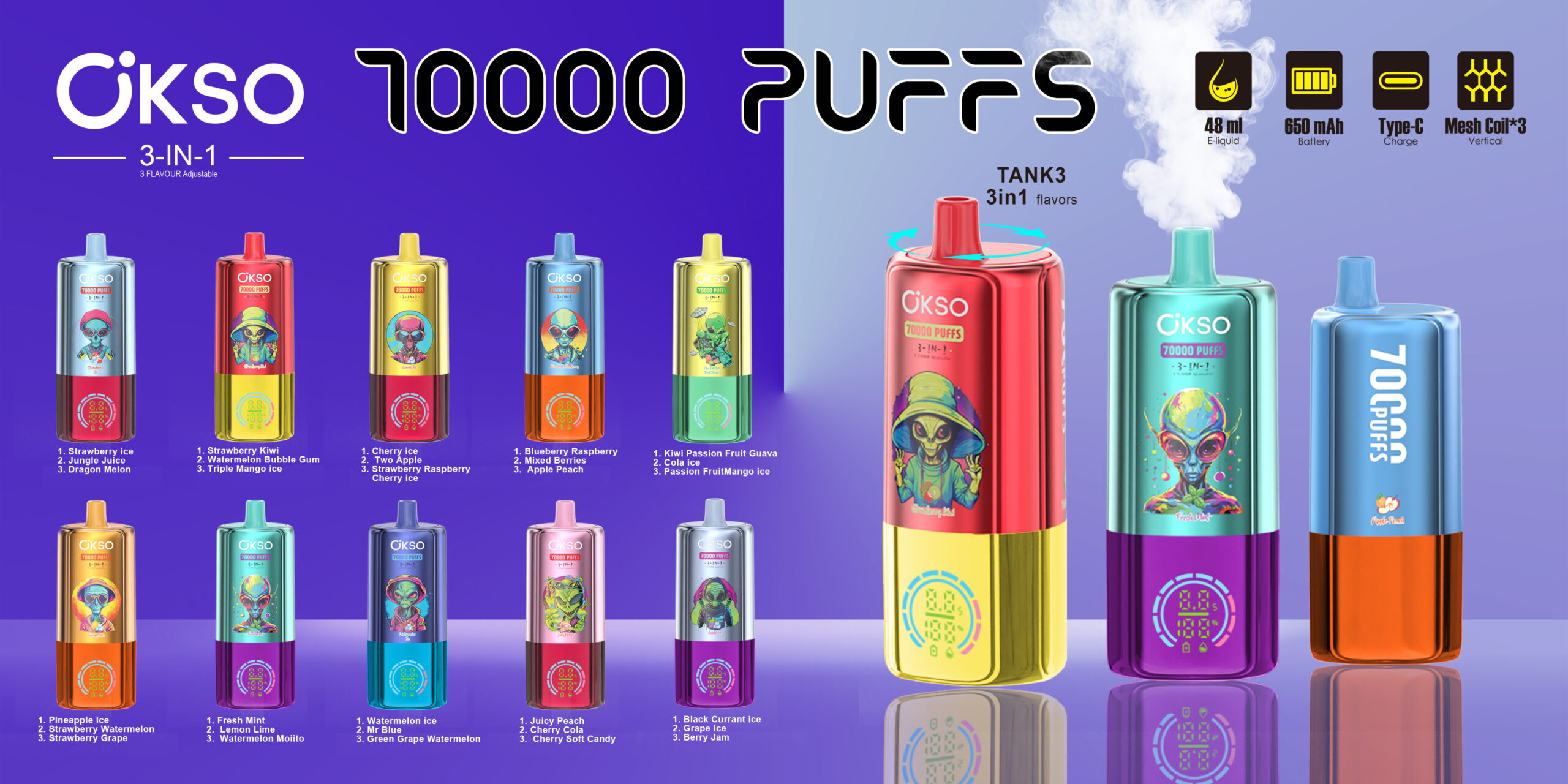 OKSO 3in1 70K Puffs Banner OKSO 3in1 70K Puffs Banner