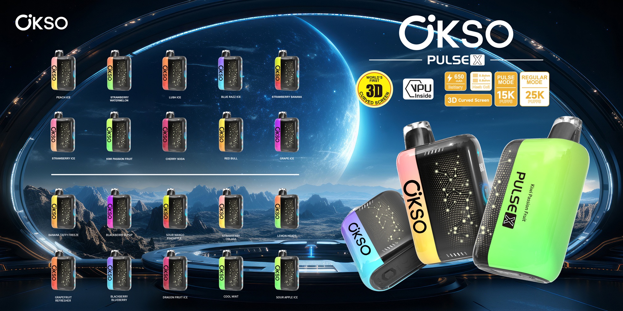 OKSO Pulse X 25000 Puffs Banner OKSO Pulse X 25000 Puffs Banner
