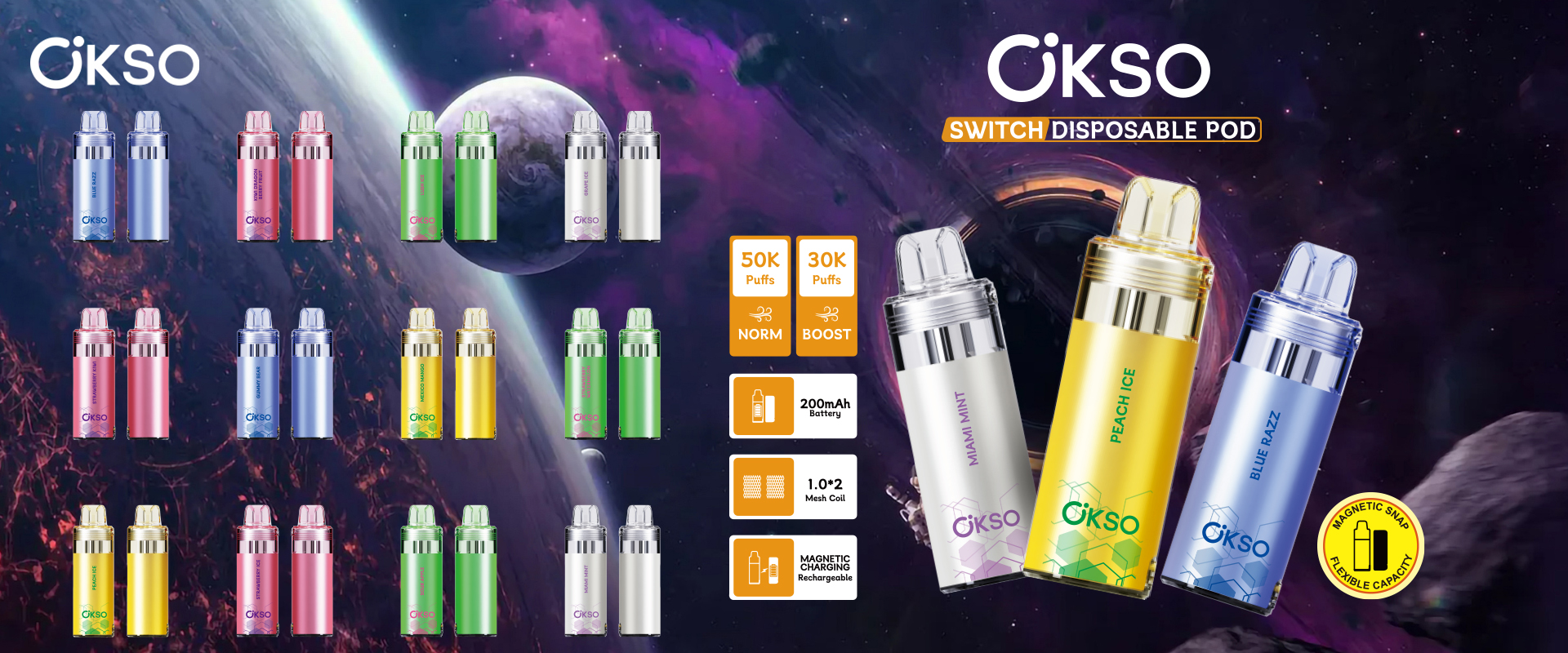 OKSO Switch Pod 50000 Puffs Banner