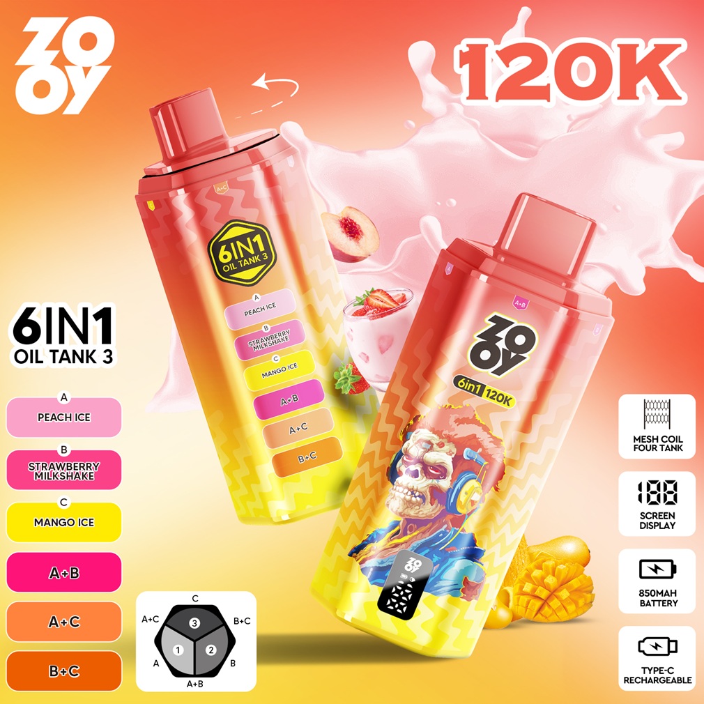 ZOOY 120K Puffs 6in1 Flavors 12