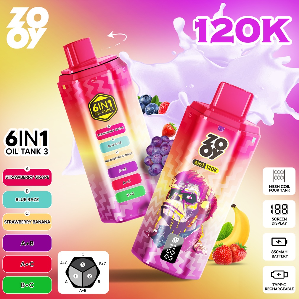 ZOOY 120K Puffs 6in1 Flavors 6