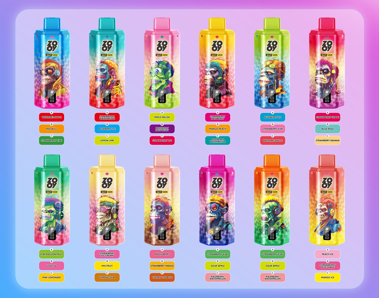 ZOOY 120K Puffs 6in1 Flavors ZOOY 120K Puffs 6in1 Flavors