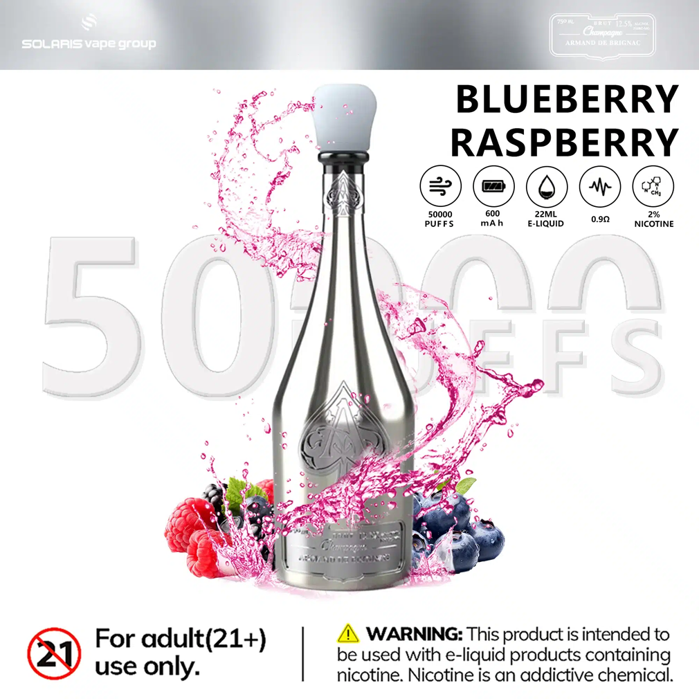 Champagne Vape 50000 Puffs Flavors blueberry raspberry