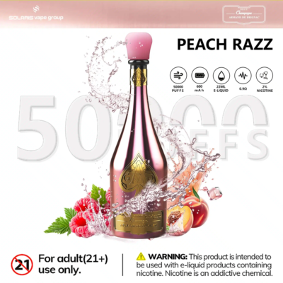 Champagne Vape 50000 Puffs Flavors peach razz