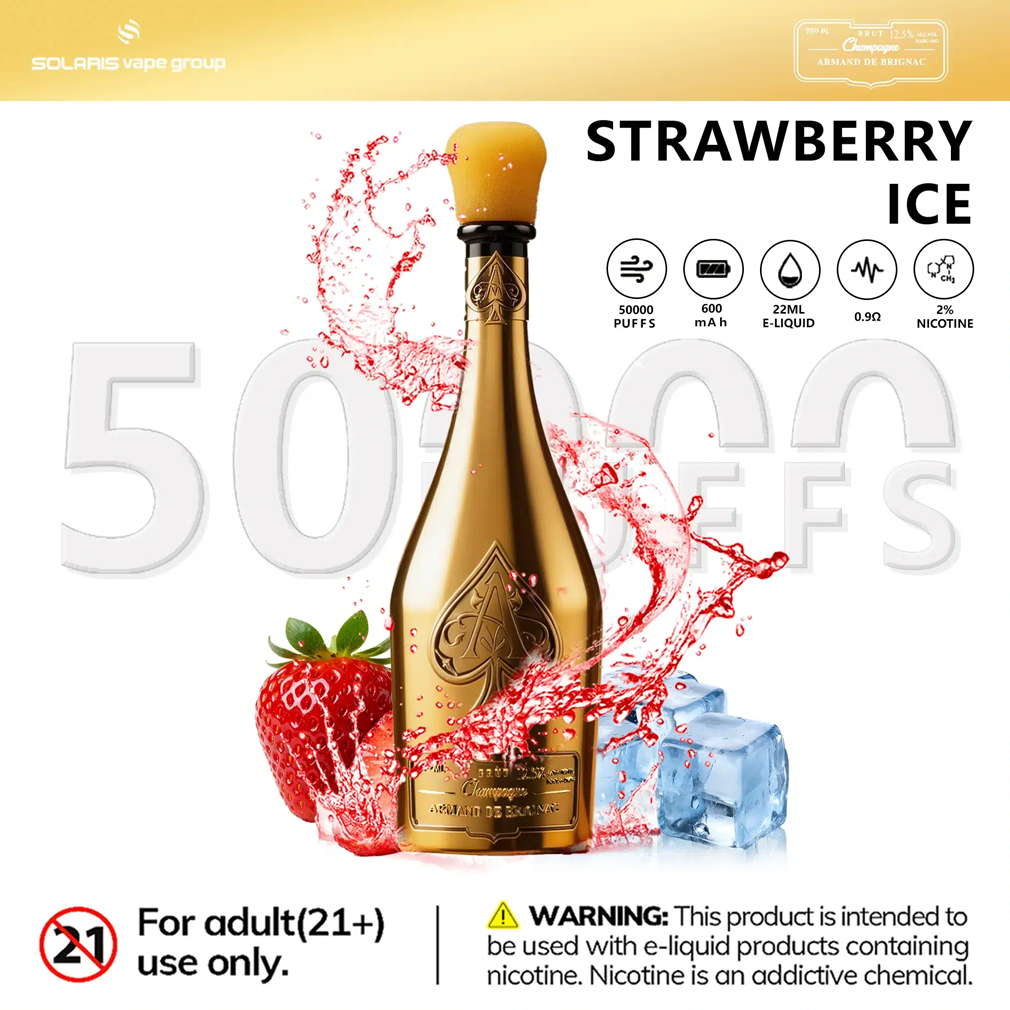 Champagne Vape 50000 Puffs Flavors strawberry ice