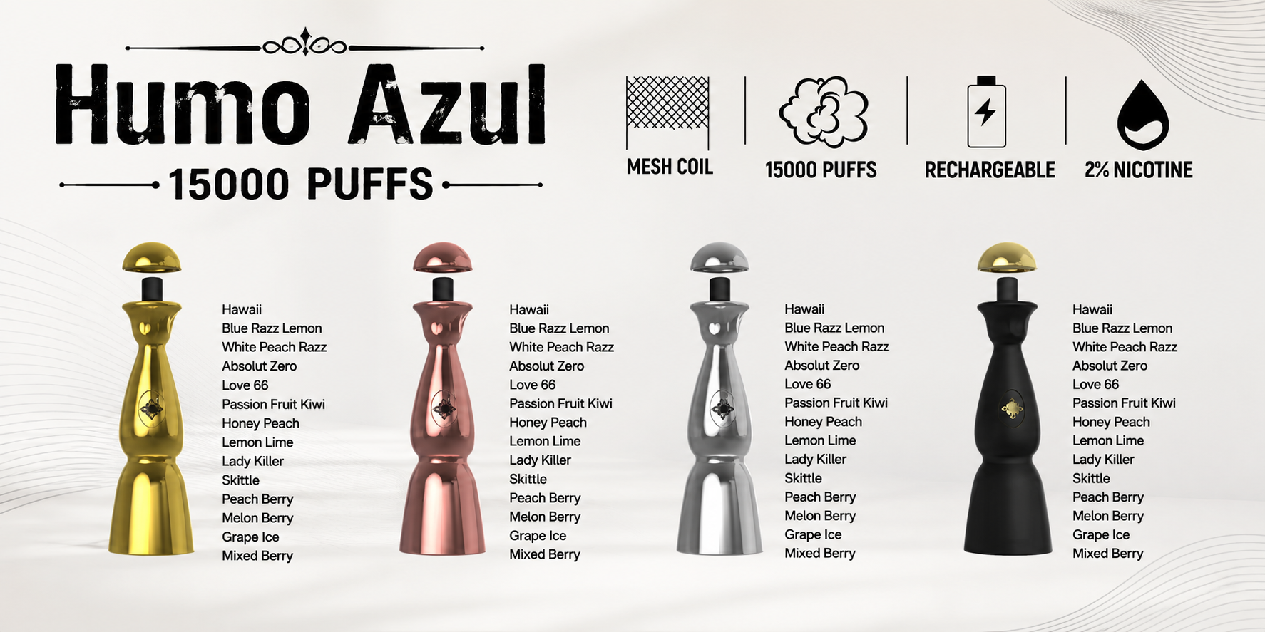 Humo Azul 15000 Puffs Flavors