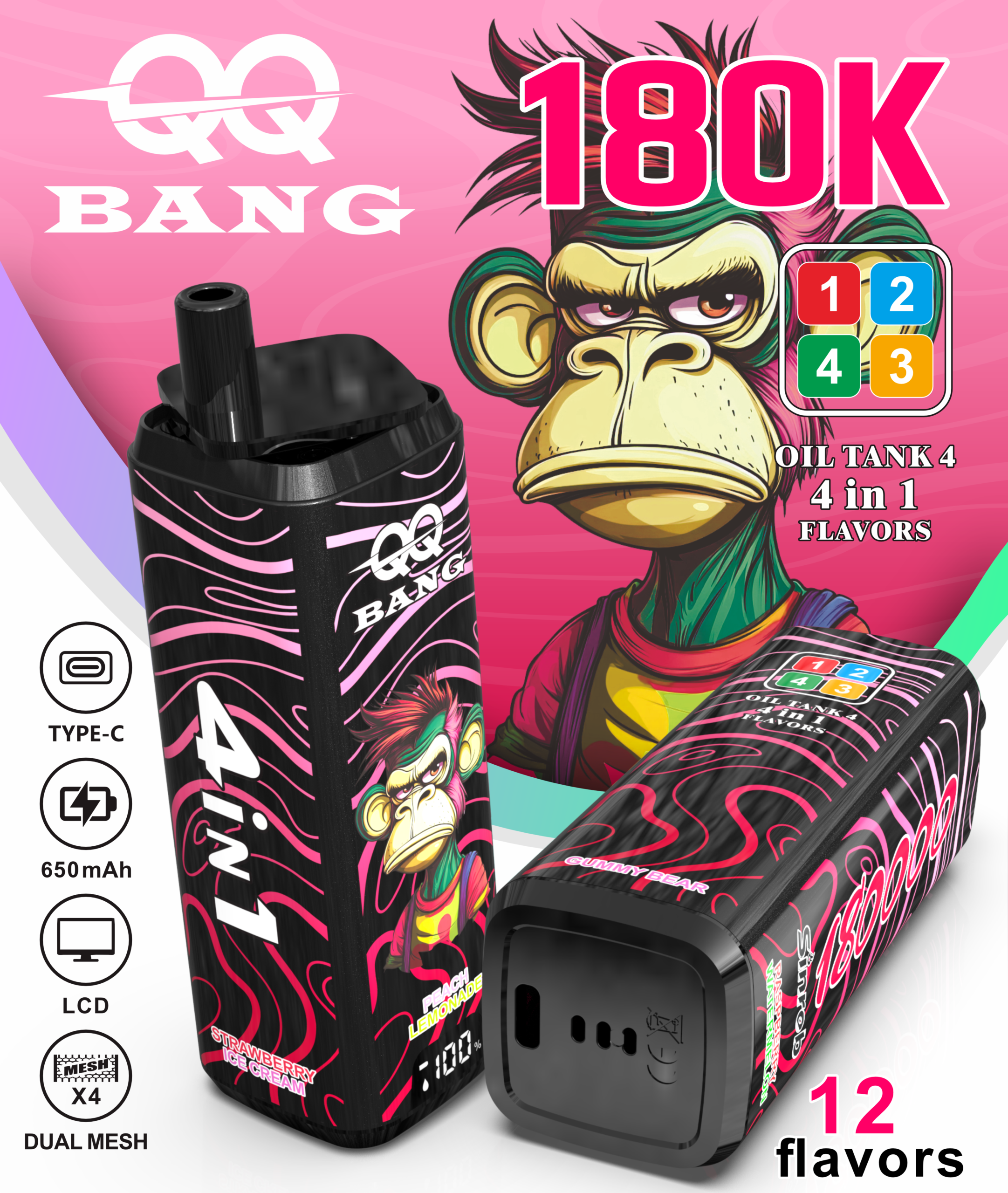 QQ Bang 180K Puffs Flaovrs 12