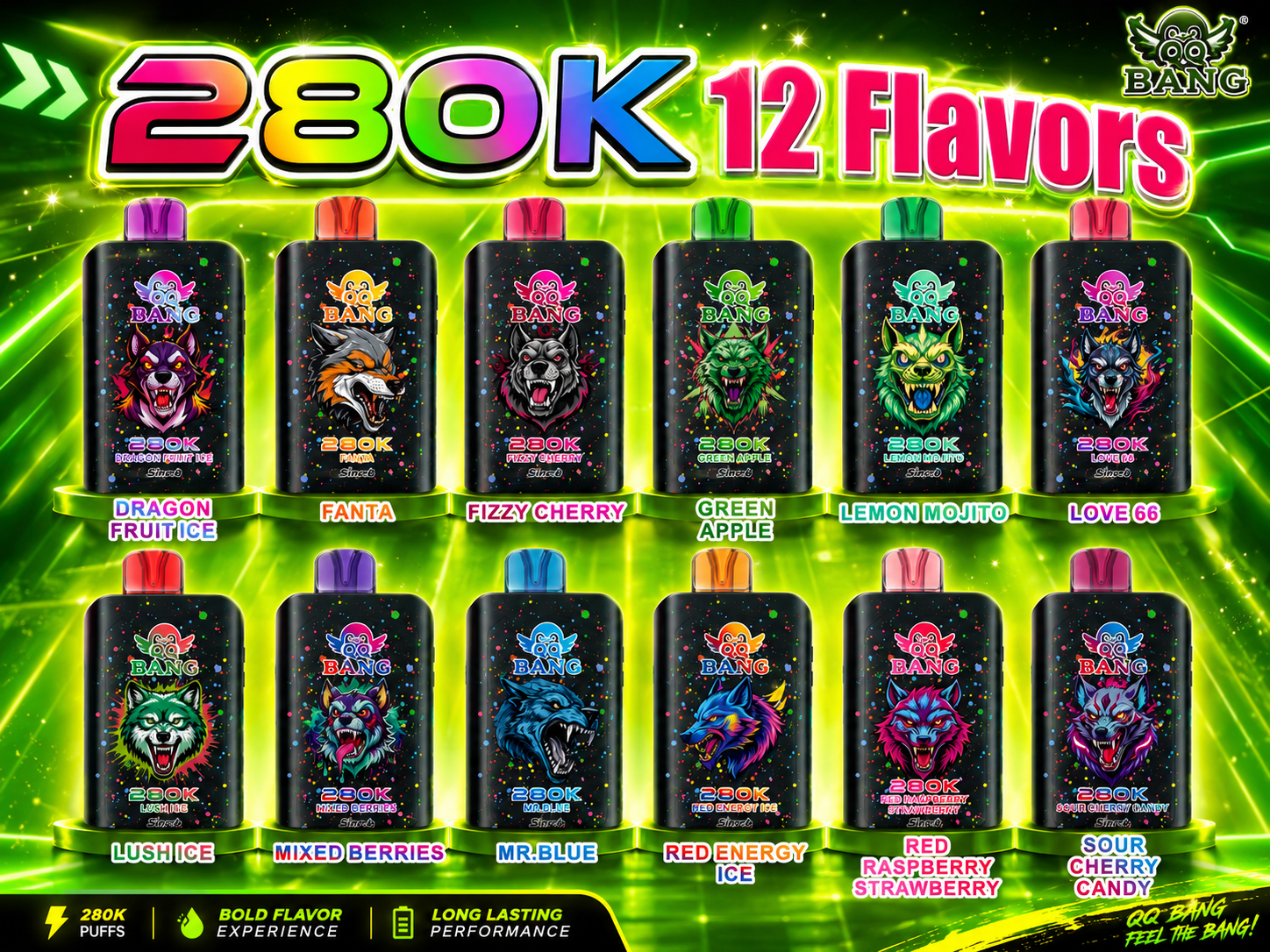 QQ Bang 280K Puffs Flavors QQ Bang 280K Puffs Flavors