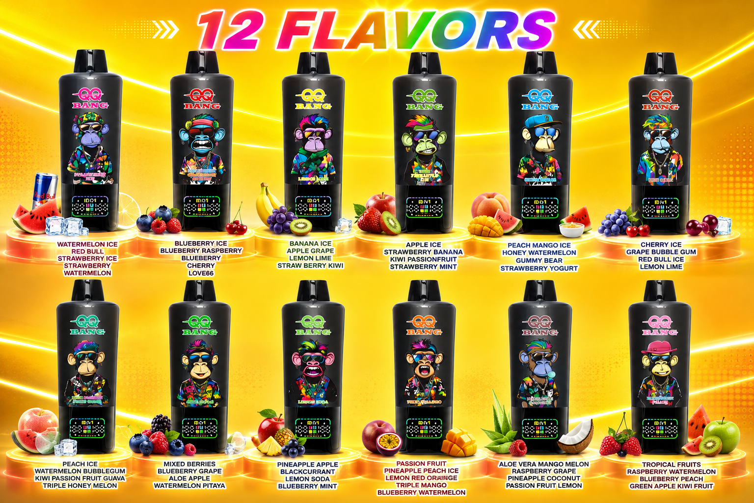 QQ Bang 350K Puffs Flavors