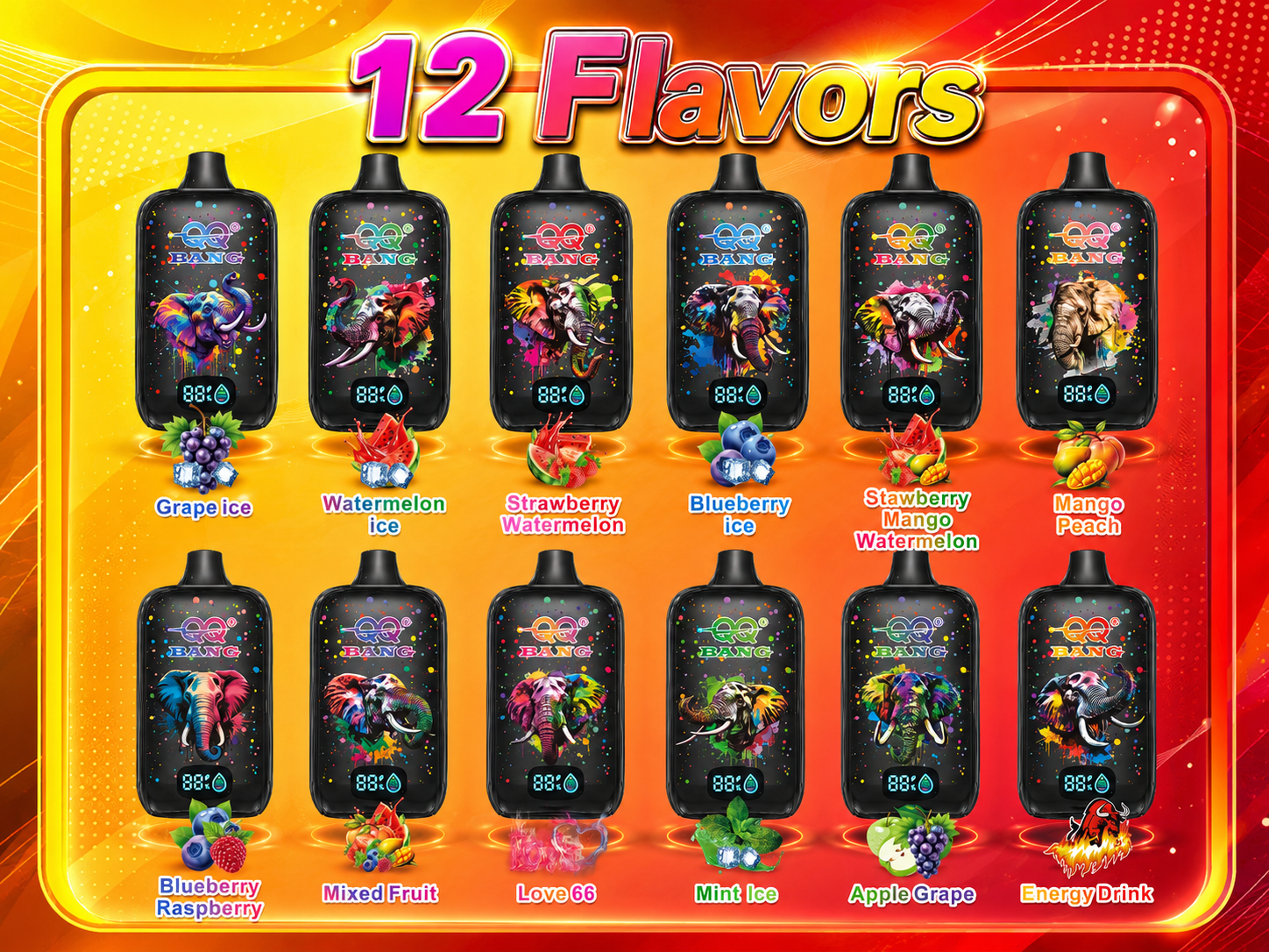 QQ Bang Digital 80000 Puffs Flavors