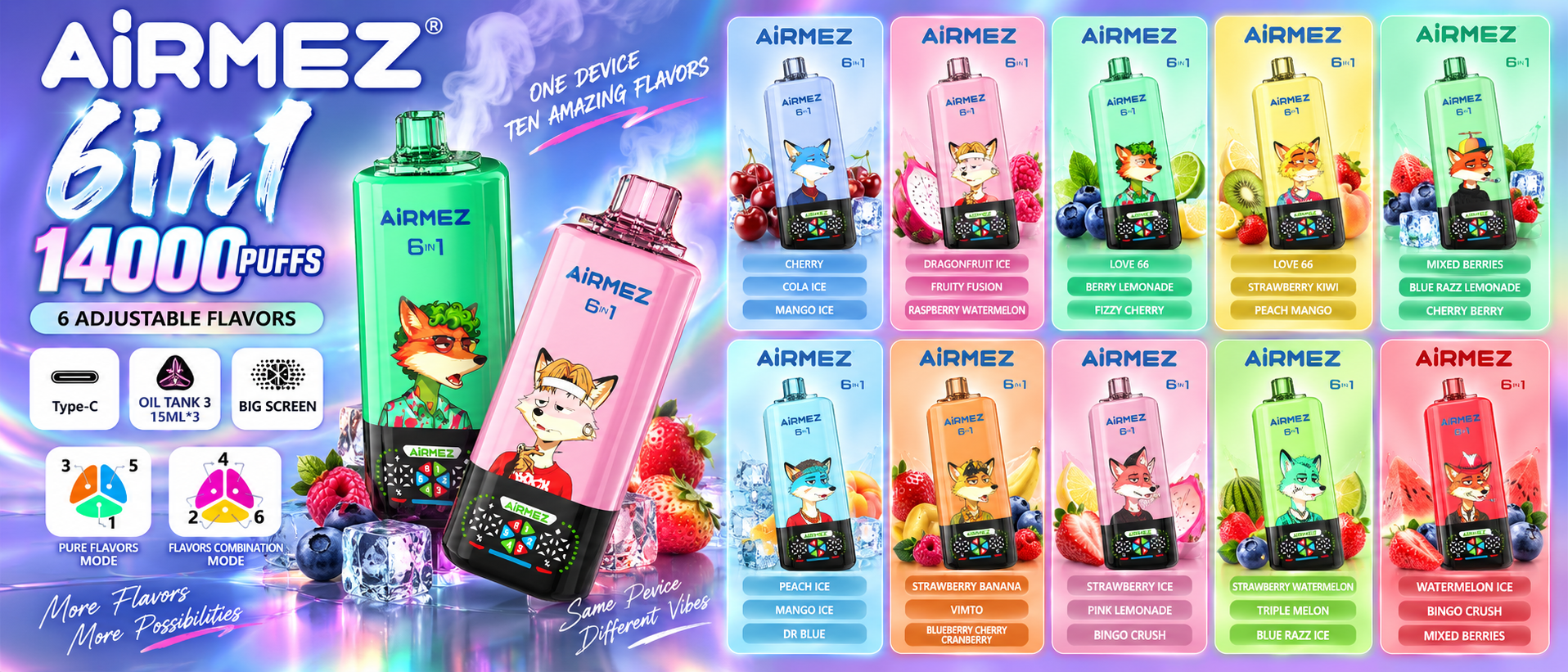 Airmez Fox 140K Puffs Flavors Airmez Fox 140K Puffs Flavors