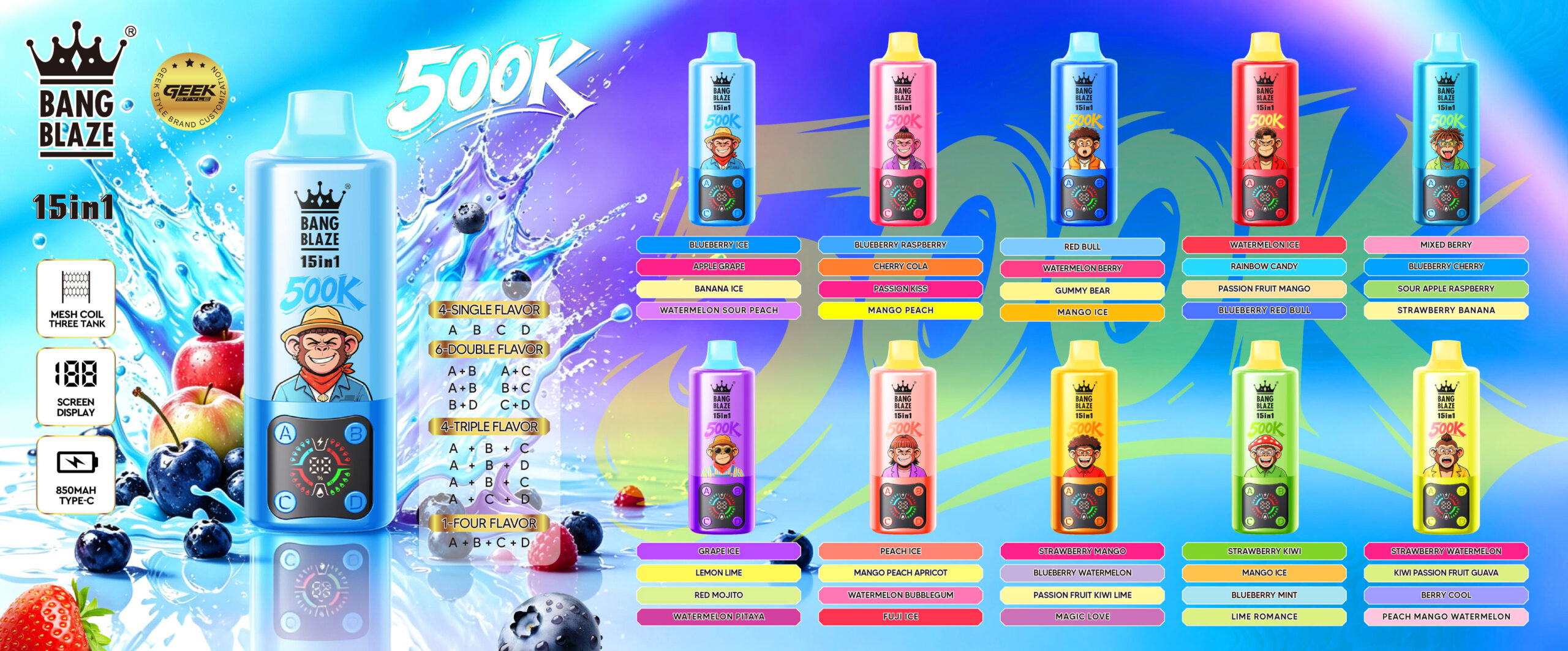 Bang Blaze 500K Puffs Flavors Bang Blaze 500K Puffs Flavors
