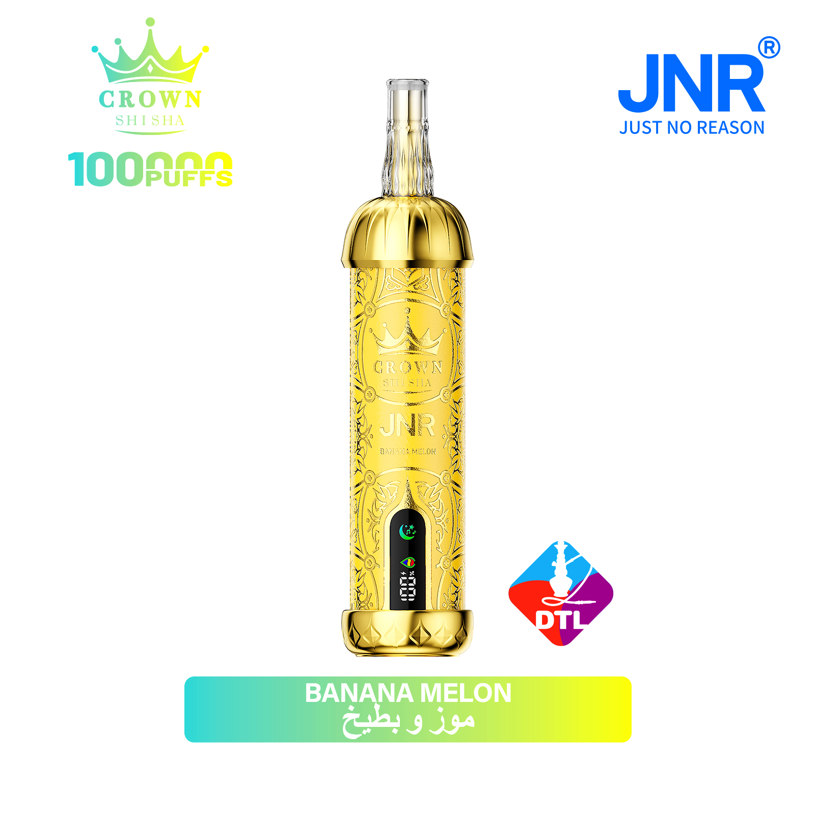 JNR Crown Shisha 100K Puffs Banana Melon