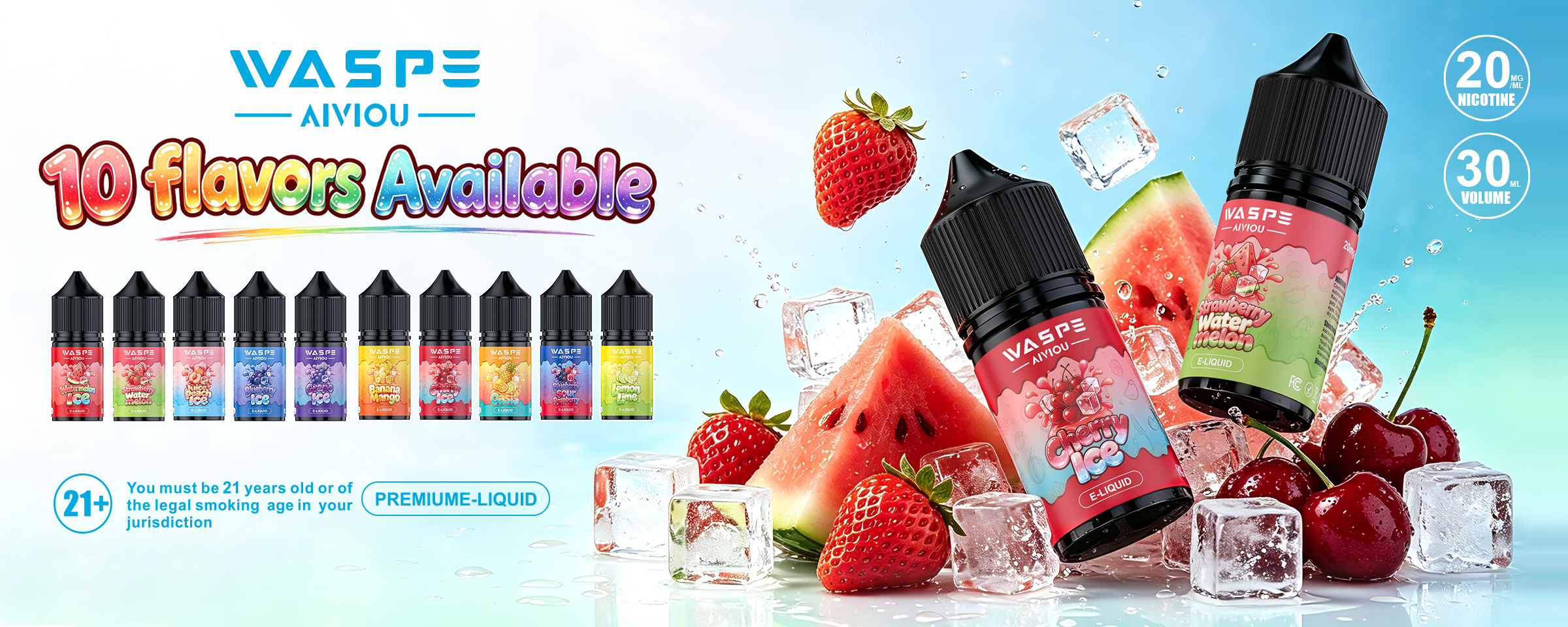 WASPE E LIQUID 30ML Flavors WASPE E LIQUID 30ML Flavors