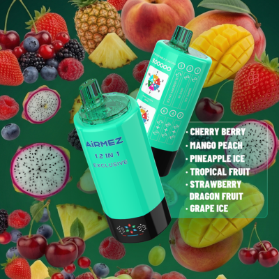 Airmez FOX 300K Puffs CHERRY BERRY、MANGO PEACH、PINEAPPLE ICE、TROPICAL FRUIT、STRAWBERRY DRAGON FRUIT、GRAPE ICE