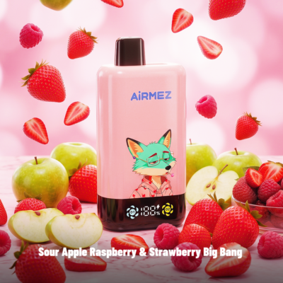 Airmez Fox 2in1 Pro 80000 Puffs Sour Apple Raspberry & Strawberry Big Bang