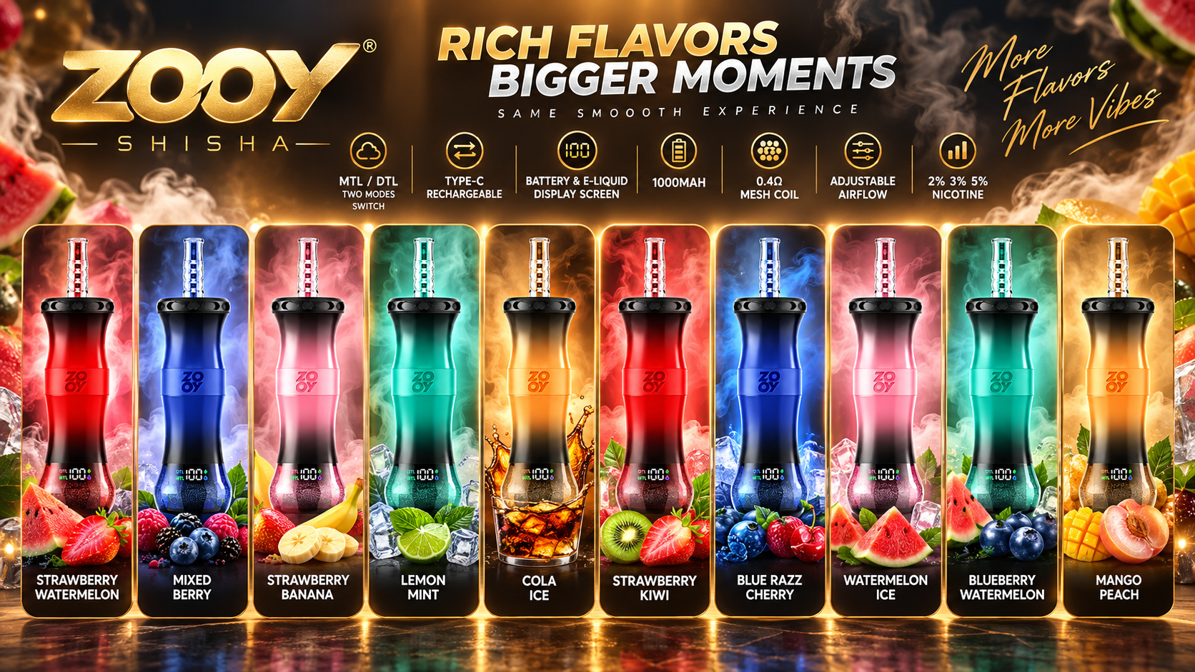 ZOOY Shisha Hookah 100K Puffs Banner